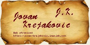 Jovan Krejaković vizit kartica